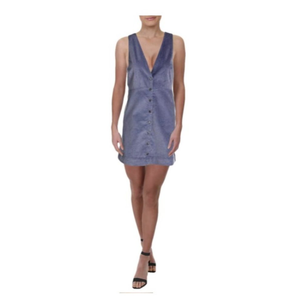 Free People  S Blue Mini Dress 7AX55